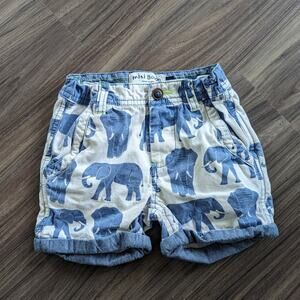 Mini Boden Shorts Boys Sz 4Y Blue Elephant